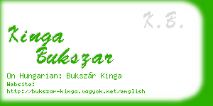 kinga bukszar business card