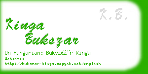 kinga bukszar business card